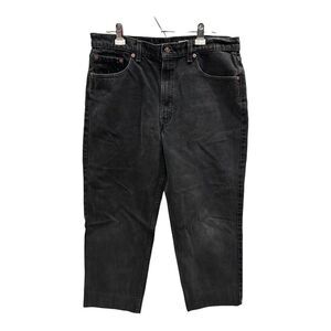 Vintage 90's Levi's 550 Faded‎ Black Grunge Baggy 38x30 (36x26) Jeans Hem 2" Y2K